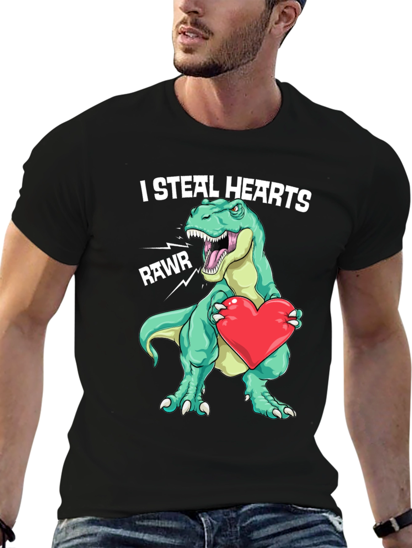 I Steal Hearts Dinosaur Valentines Day T-Shirt