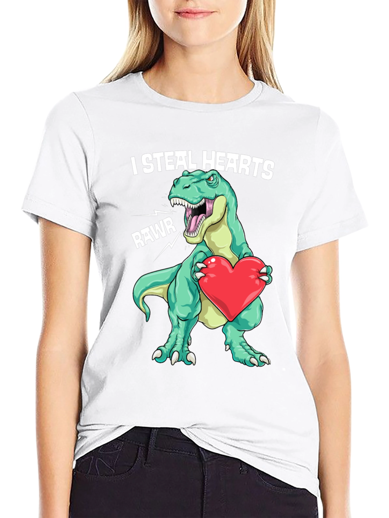 I Steal Hearts Dinosaur Valentines Day T-Shirt
