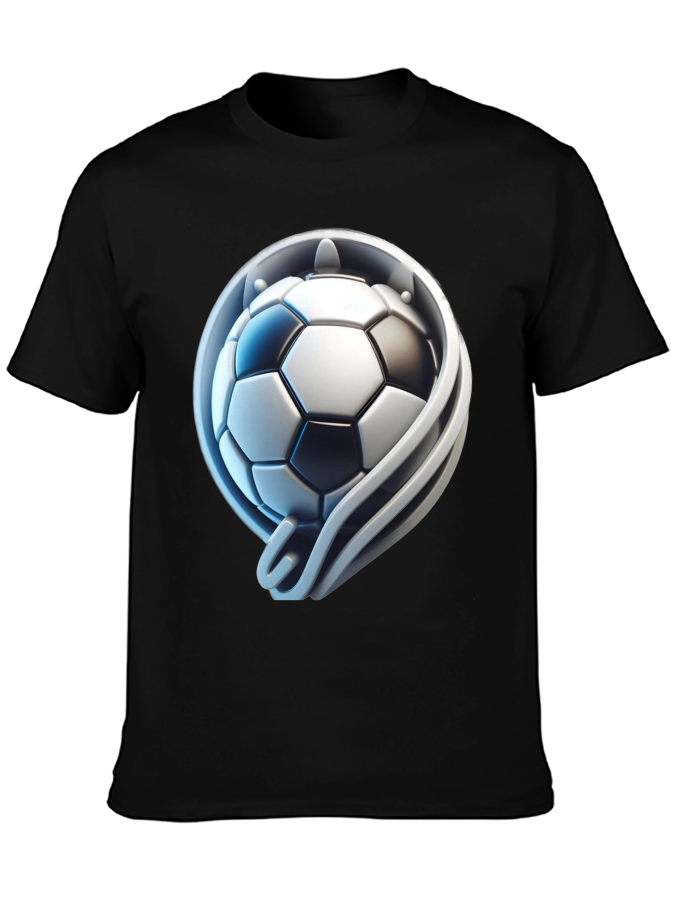 Soccer Ball Graphic Tee - Stylish Black T-Shirt