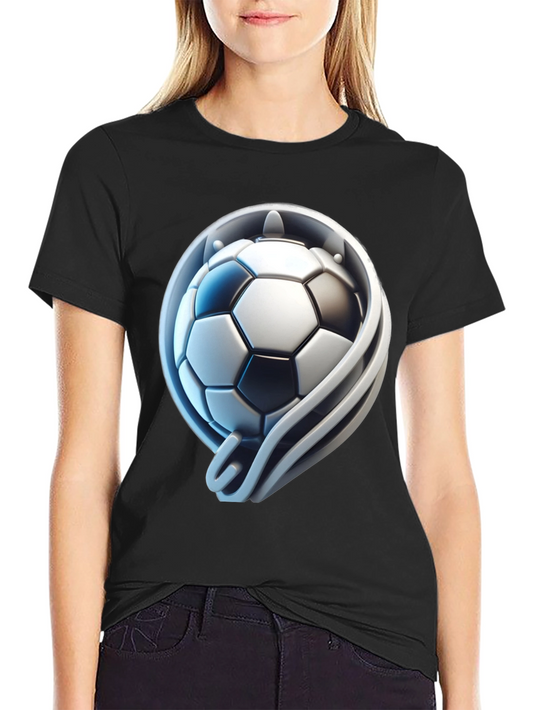 Soccer Ball Graphic Tee - Stylish Black T-Shirt