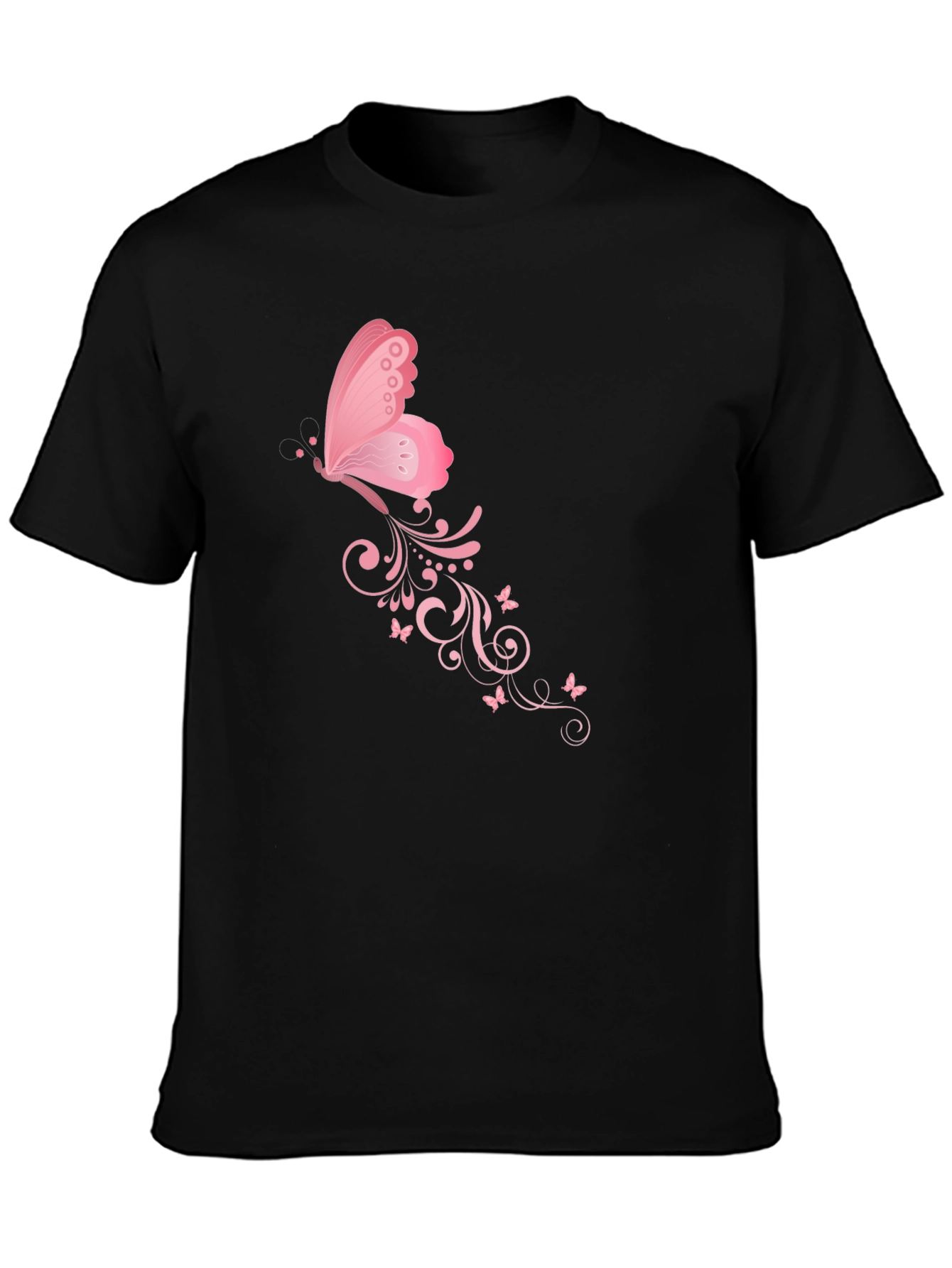 Butterfly Swirl Black T-Shirt