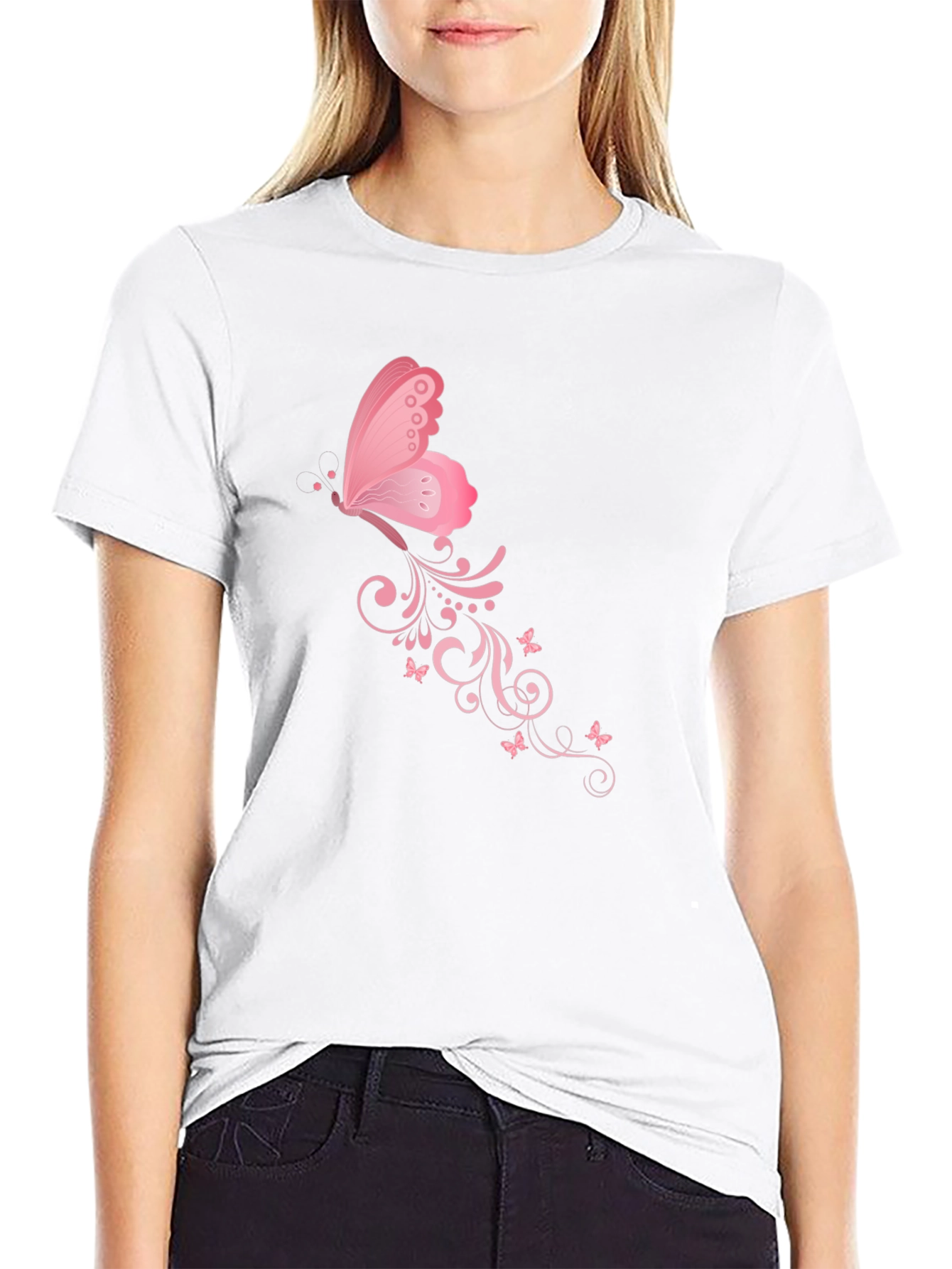 Butterfly Swirl Black T-Shirt
