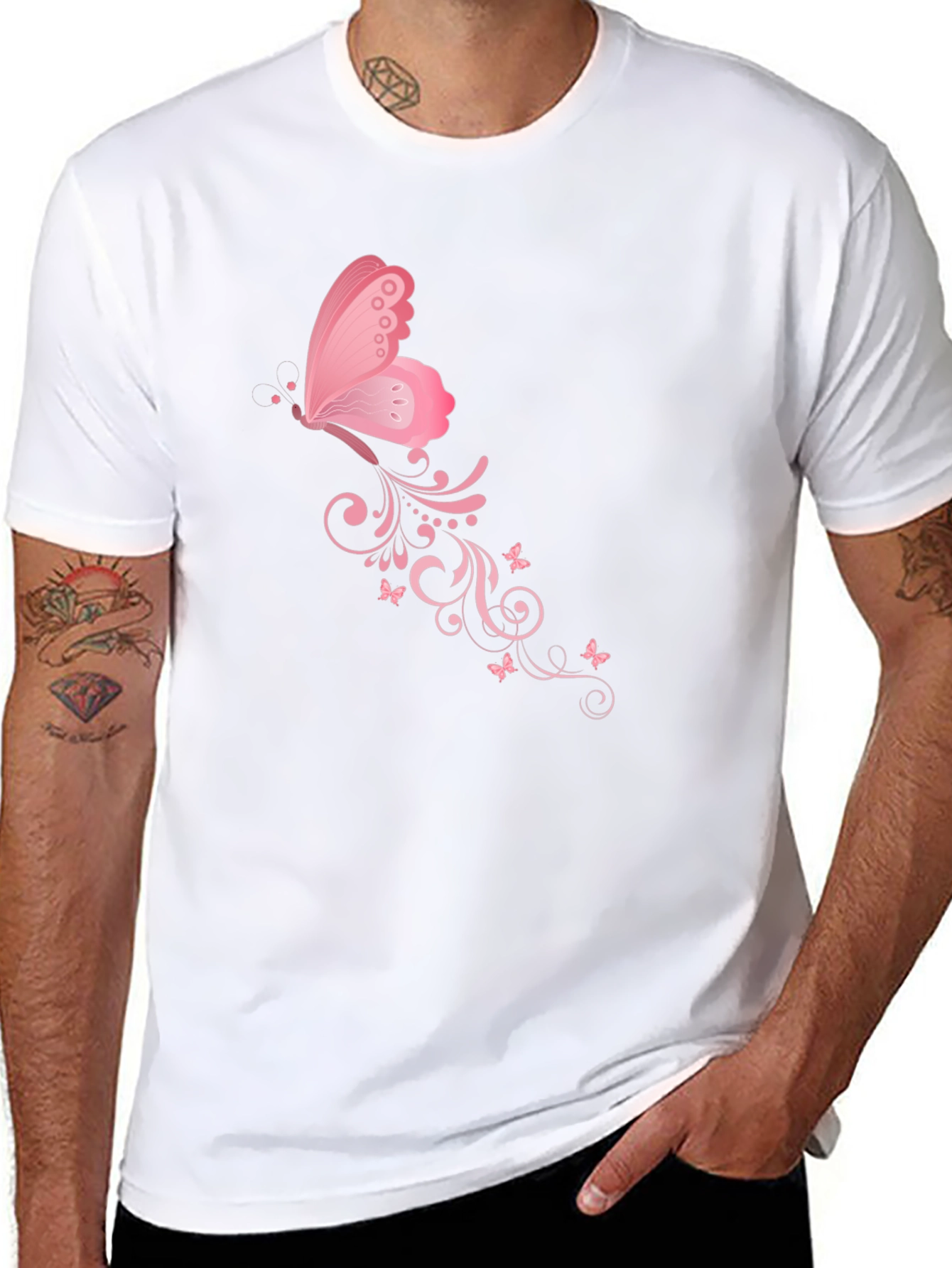 Butterfly Swirl Black T-Shirt