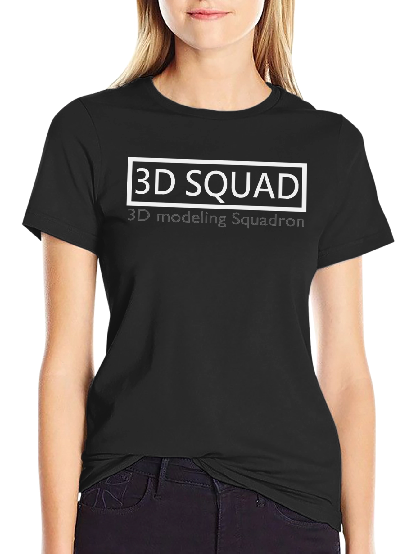 3D Squad Black T-Shirt | Modeling Squadron