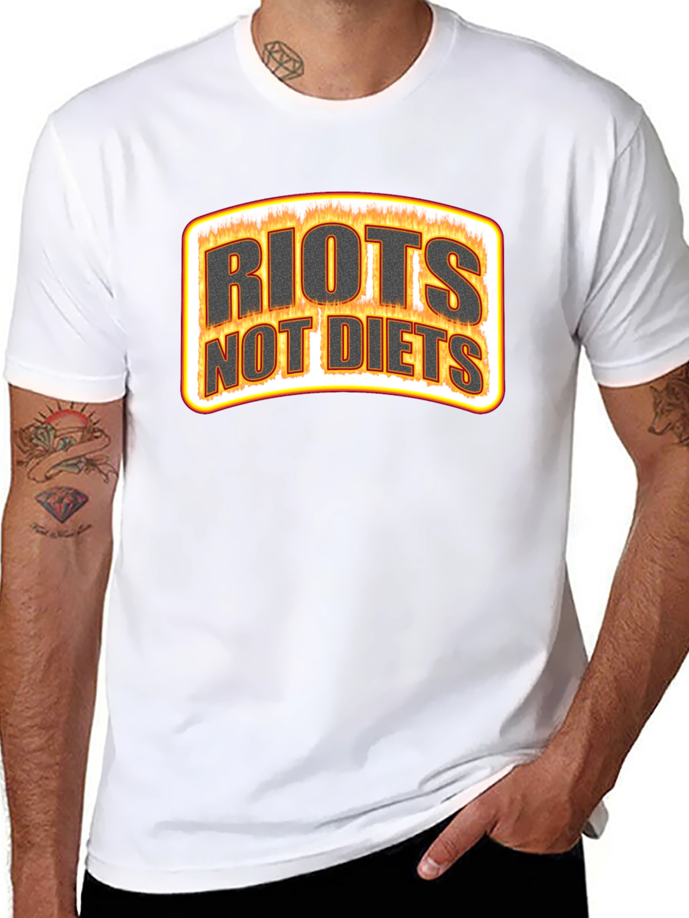 Riots Not Diets Graphic Tee - Black