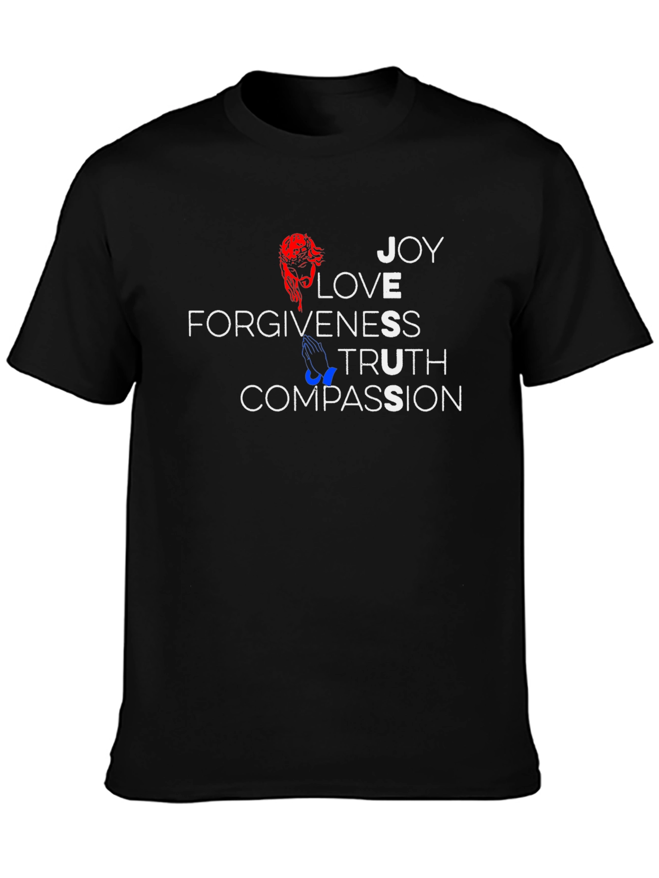 Faith-Inspired Graphic T-Shirt - Joy Love Compassion