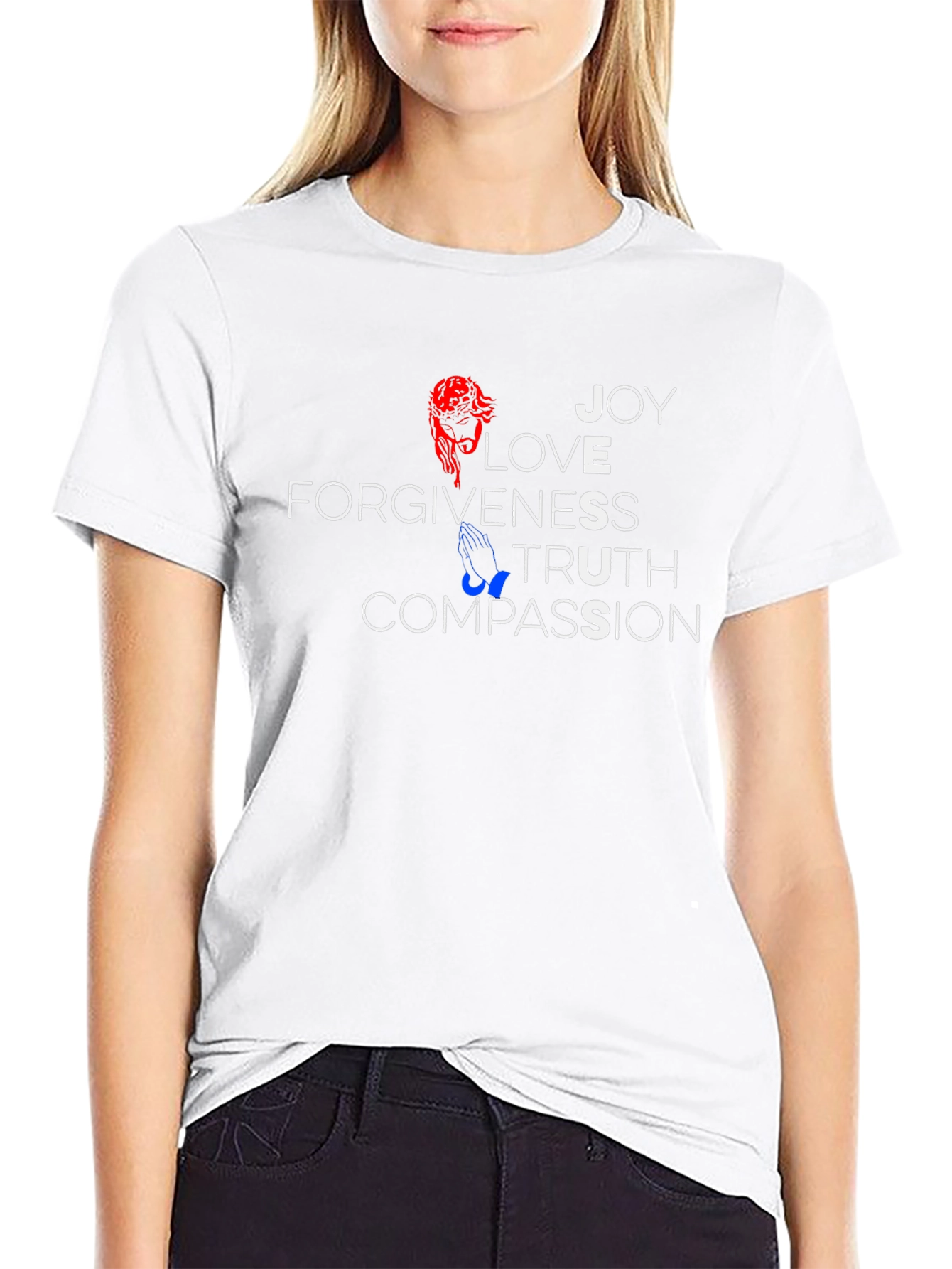 Faith-Inspired Graphic T-Shirt - Joy Love Compassion