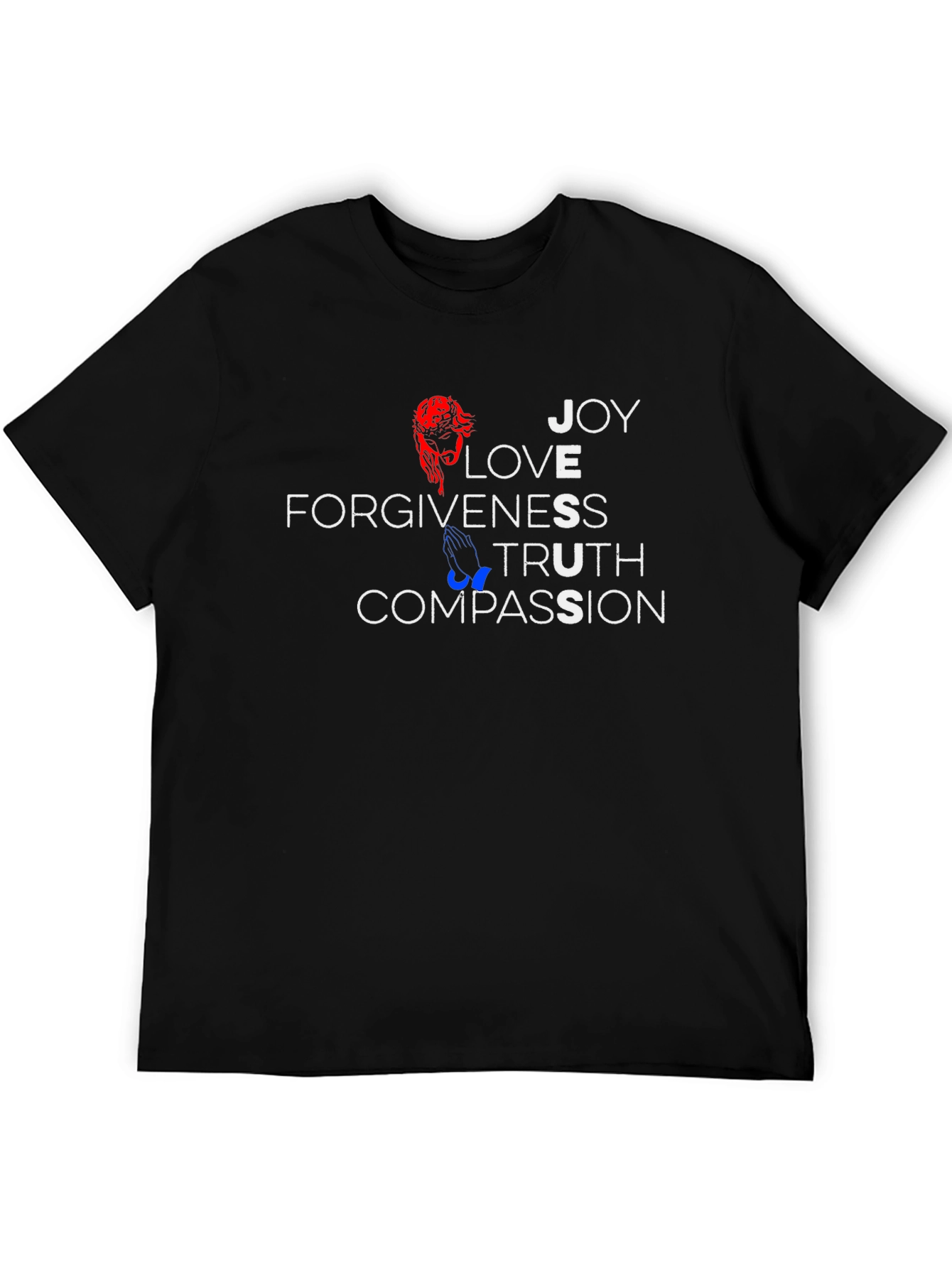 Faith-Inspired Graphic T-Shirt - Joy Love Compassion