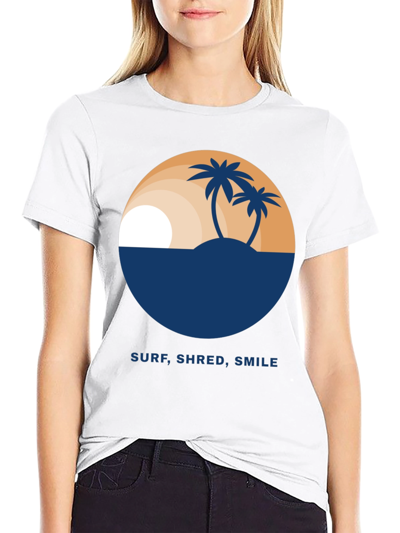Surf Shred Smile T-Shirt - Tropical Island Design