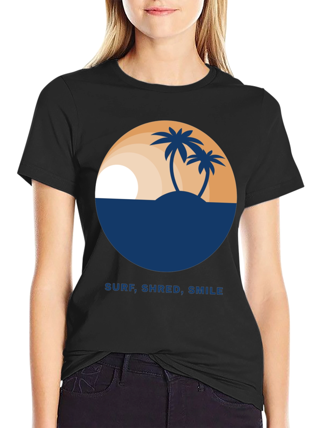 Surf Shred Smile T-Shirt - Tropical Island Design