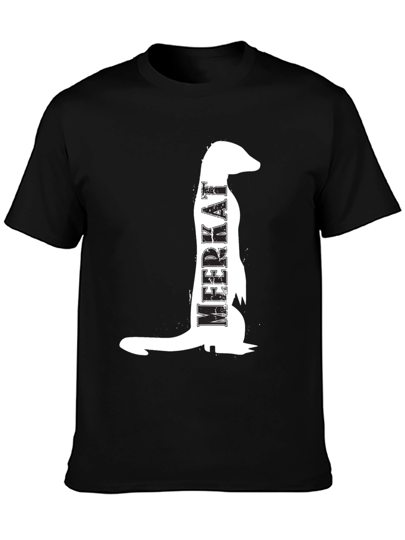 Meerkat Graphic T-Shirt - Mens Black Crew Neck Tee