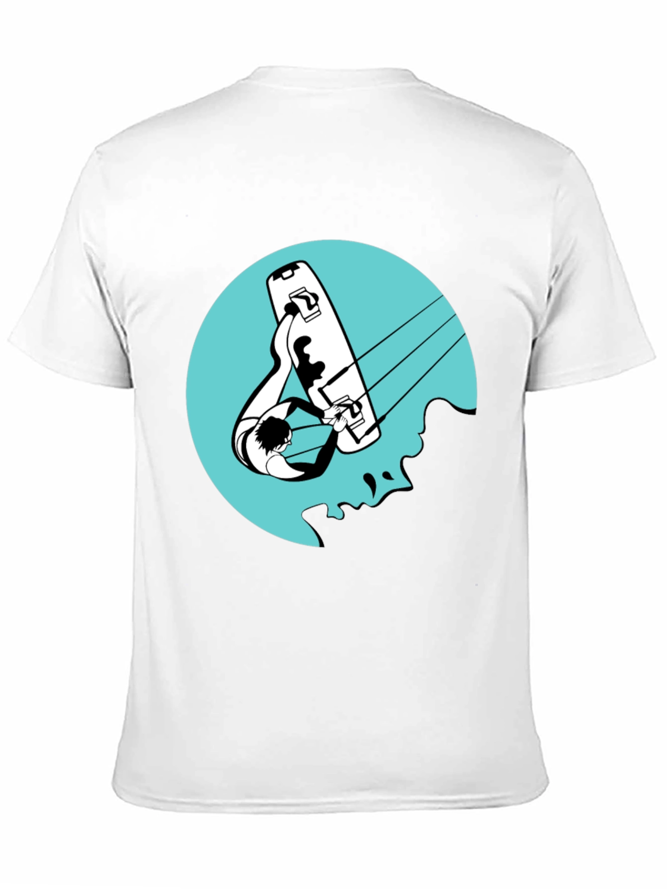 Kitesurfing Graphic Tee - Black Cotton T-Shirt