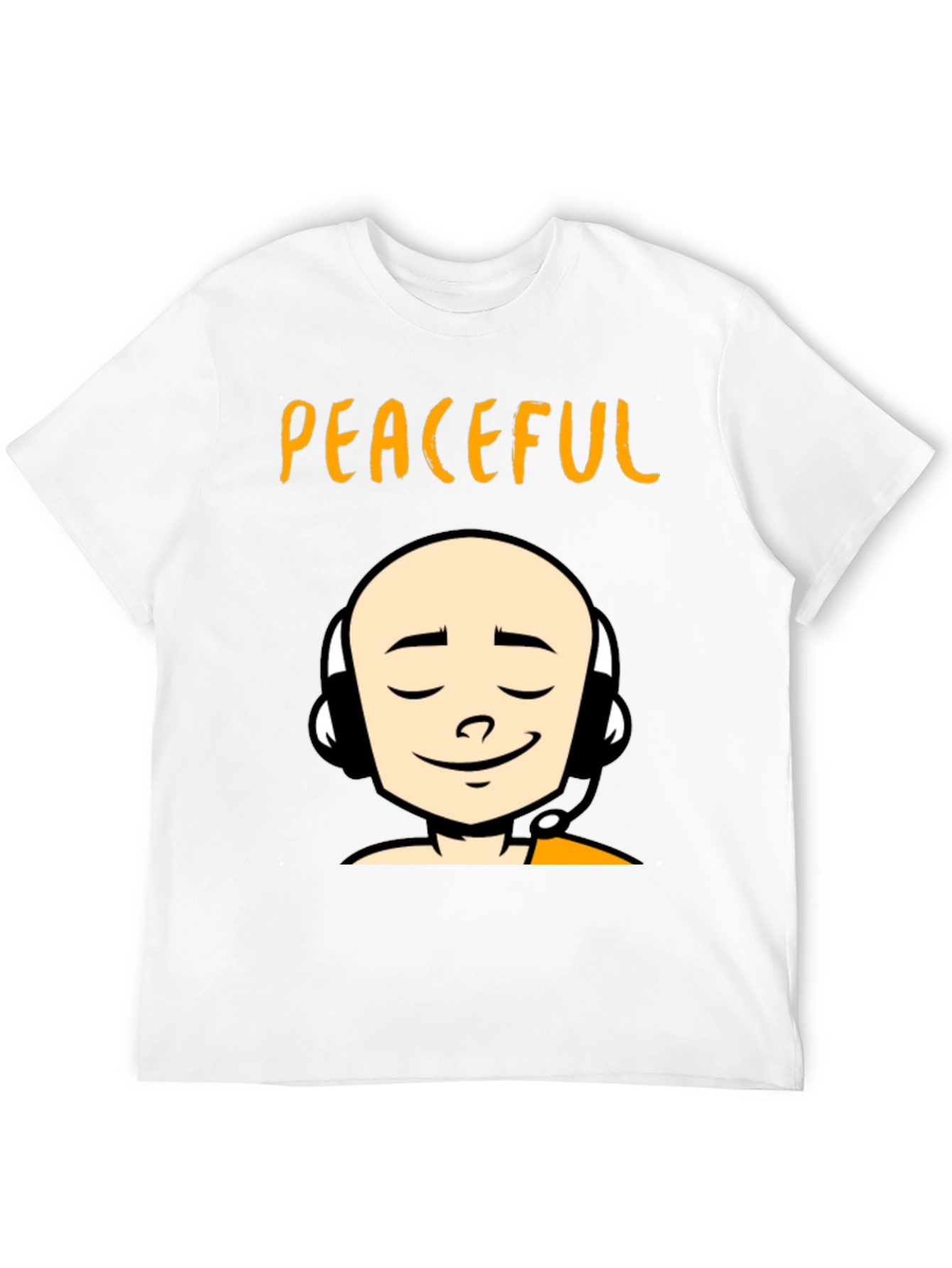 Peaceful Monk Graphic T-Shirt - Black Crew Neck Tee