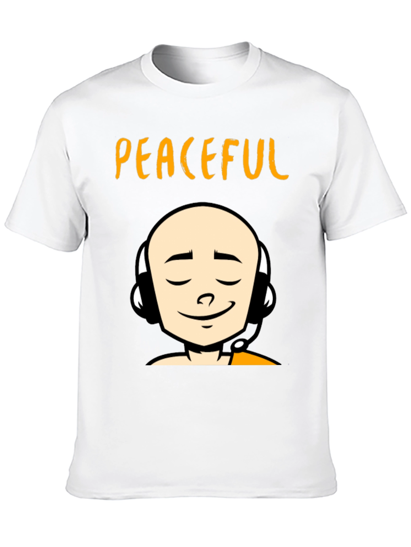 Peaceful Monk Graphic T-Shirt - Black Crew Neck Tee