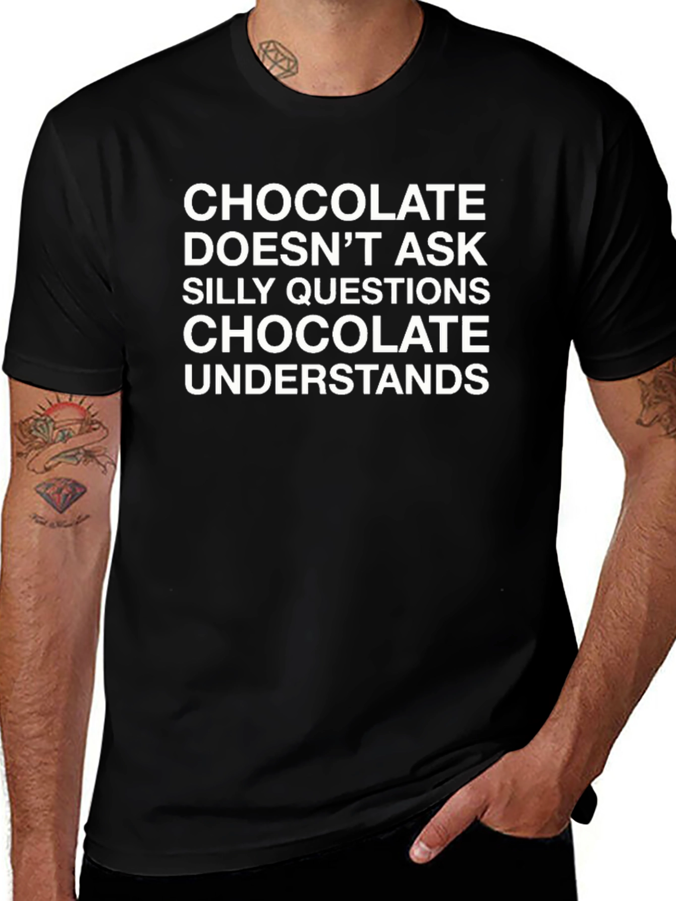 Chocolate Understands Black Graphic Tee