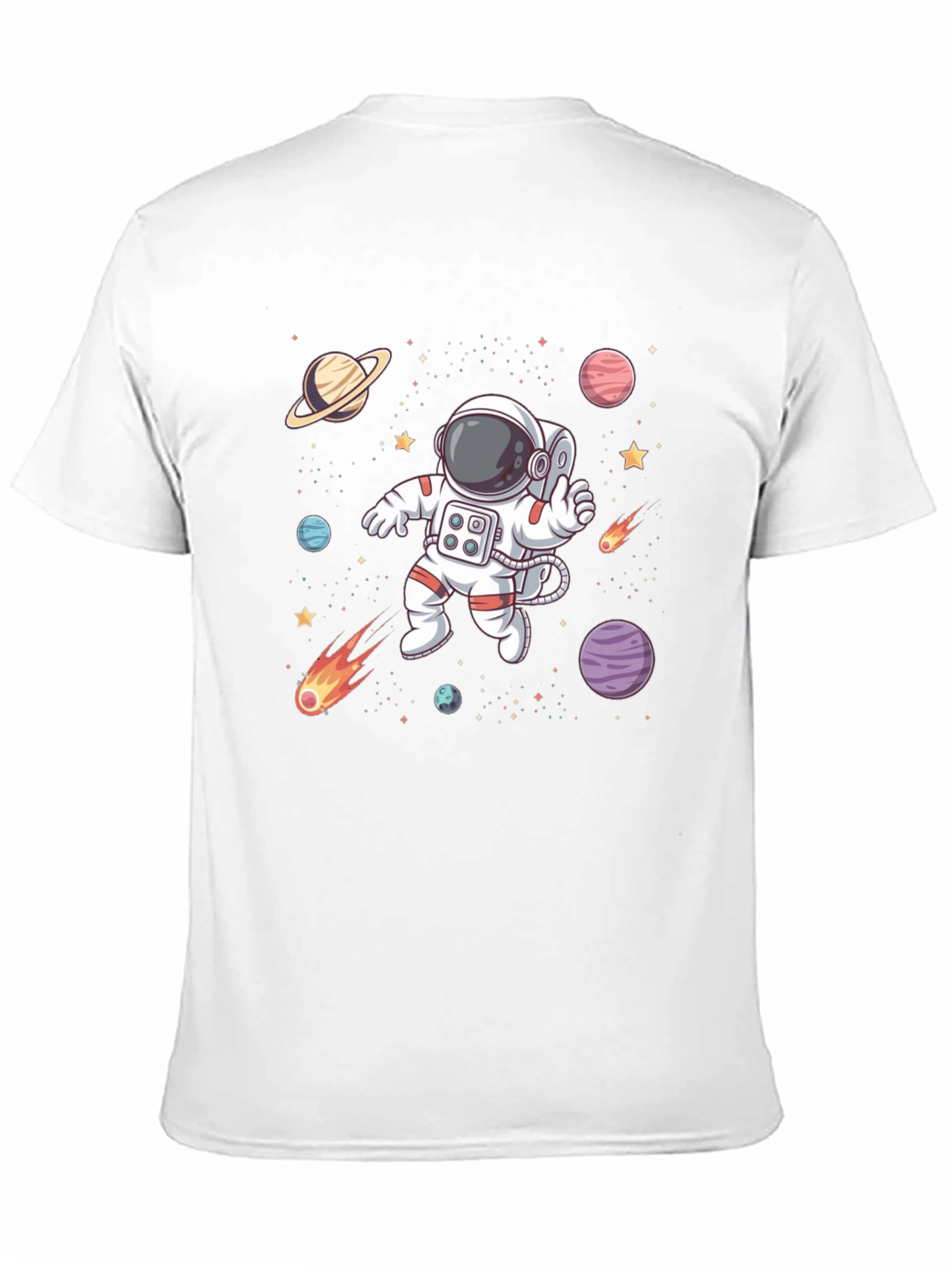 Astronaut Space T-Shirt - Black Cotton Graphic Tee