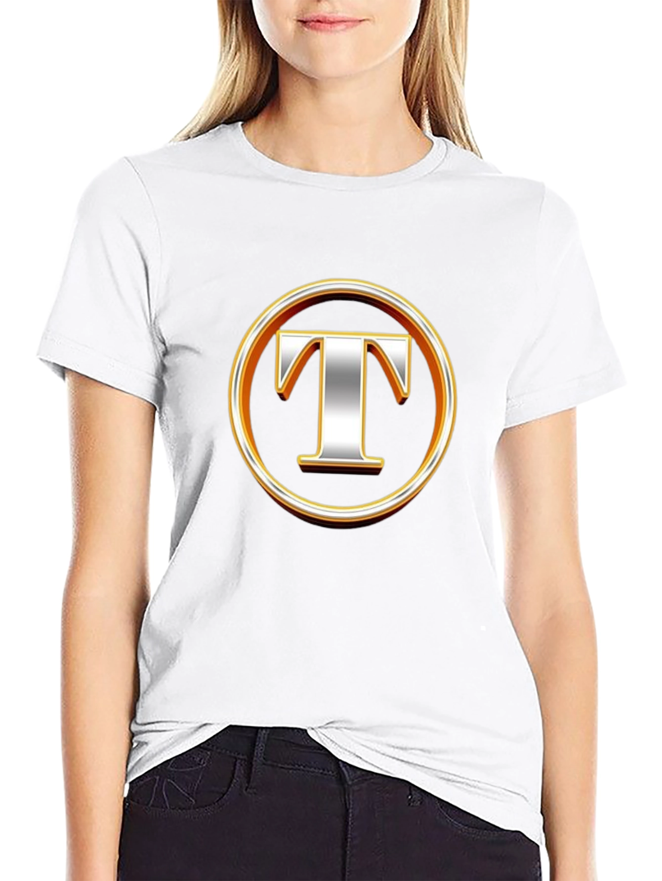 Letter T Graphic Black T-Shirt
