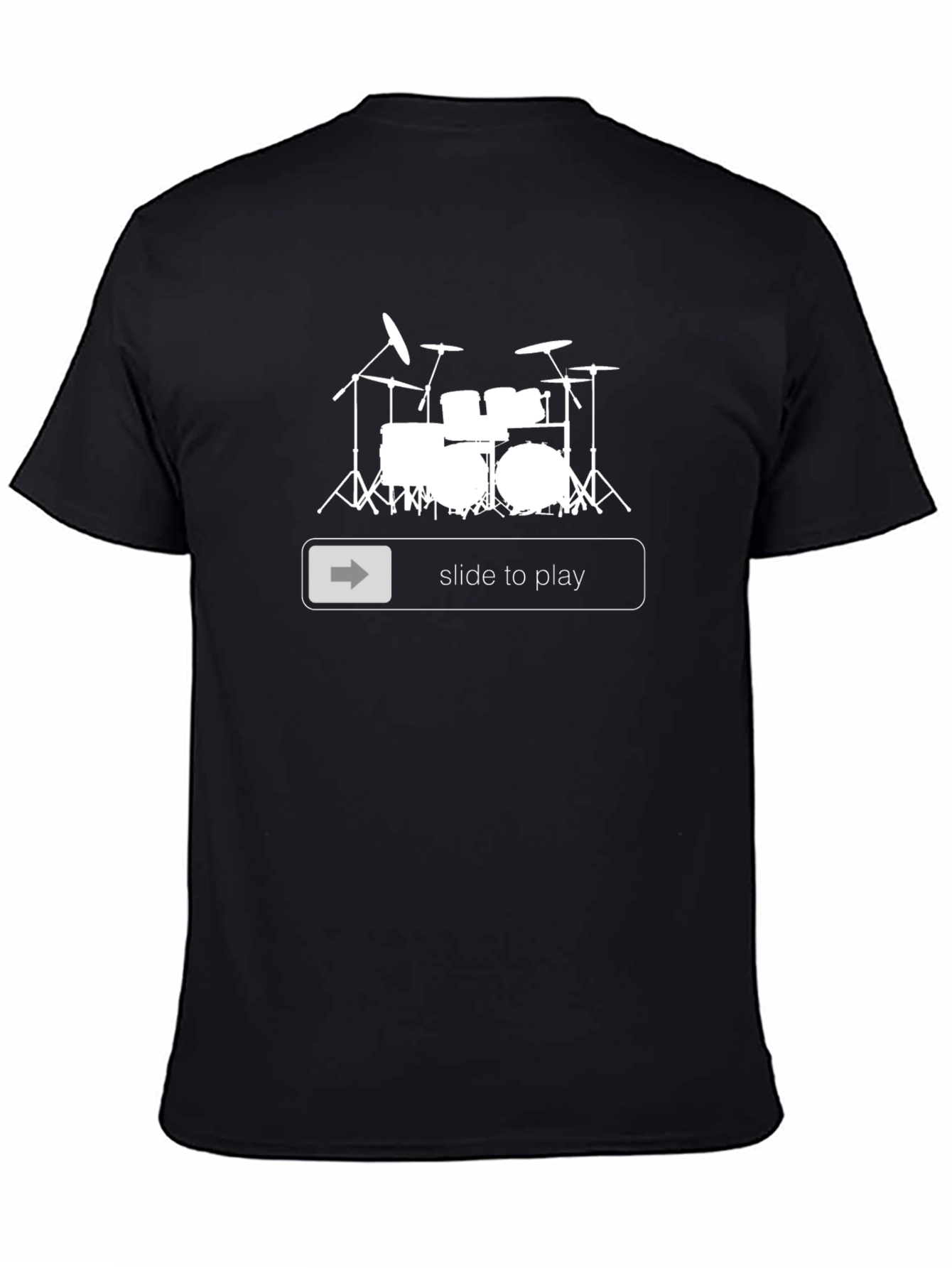Drum Set Slide To Play Black T-Shirt