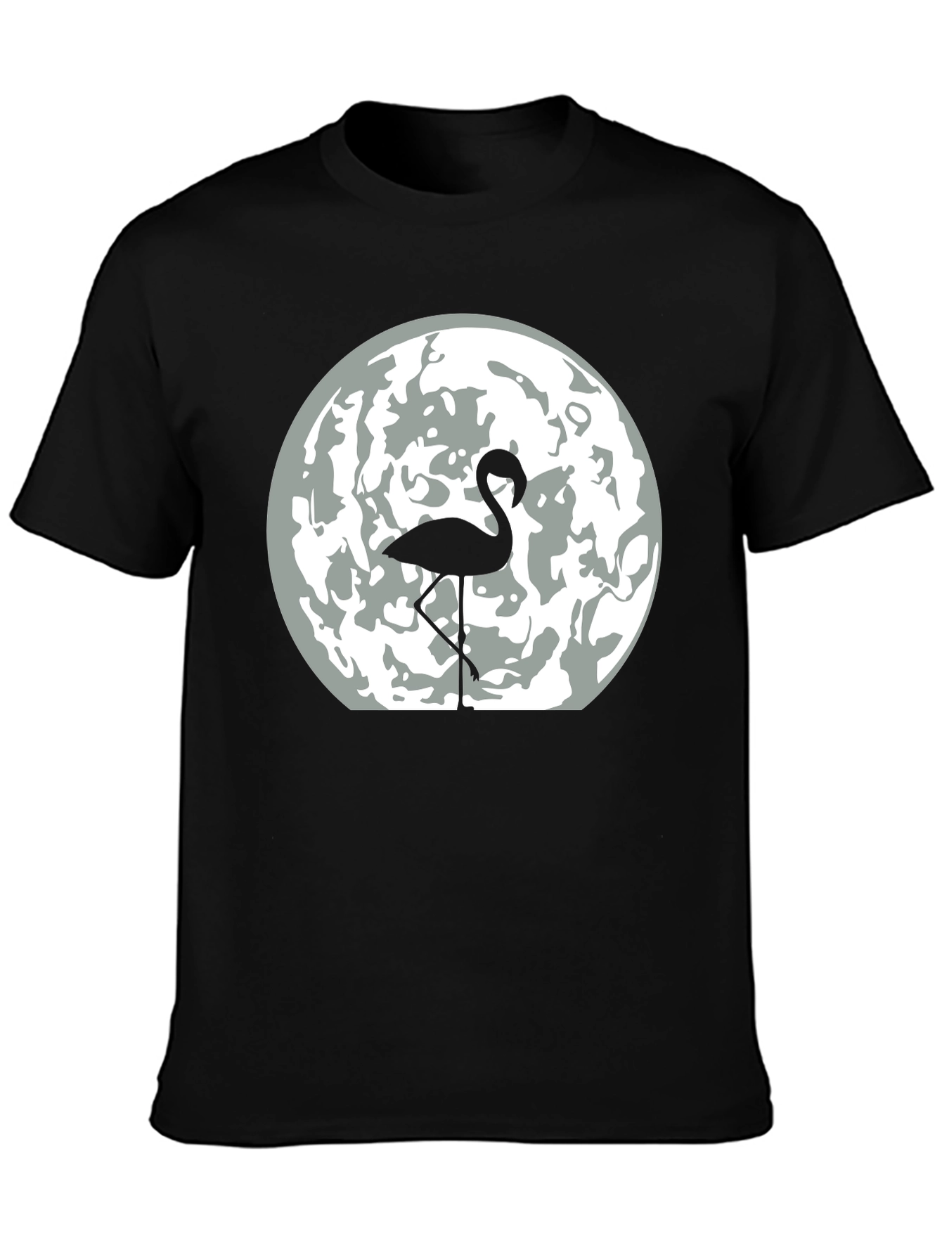 Flamingo Moon Graphic Tee - Mens Black T-Shirt