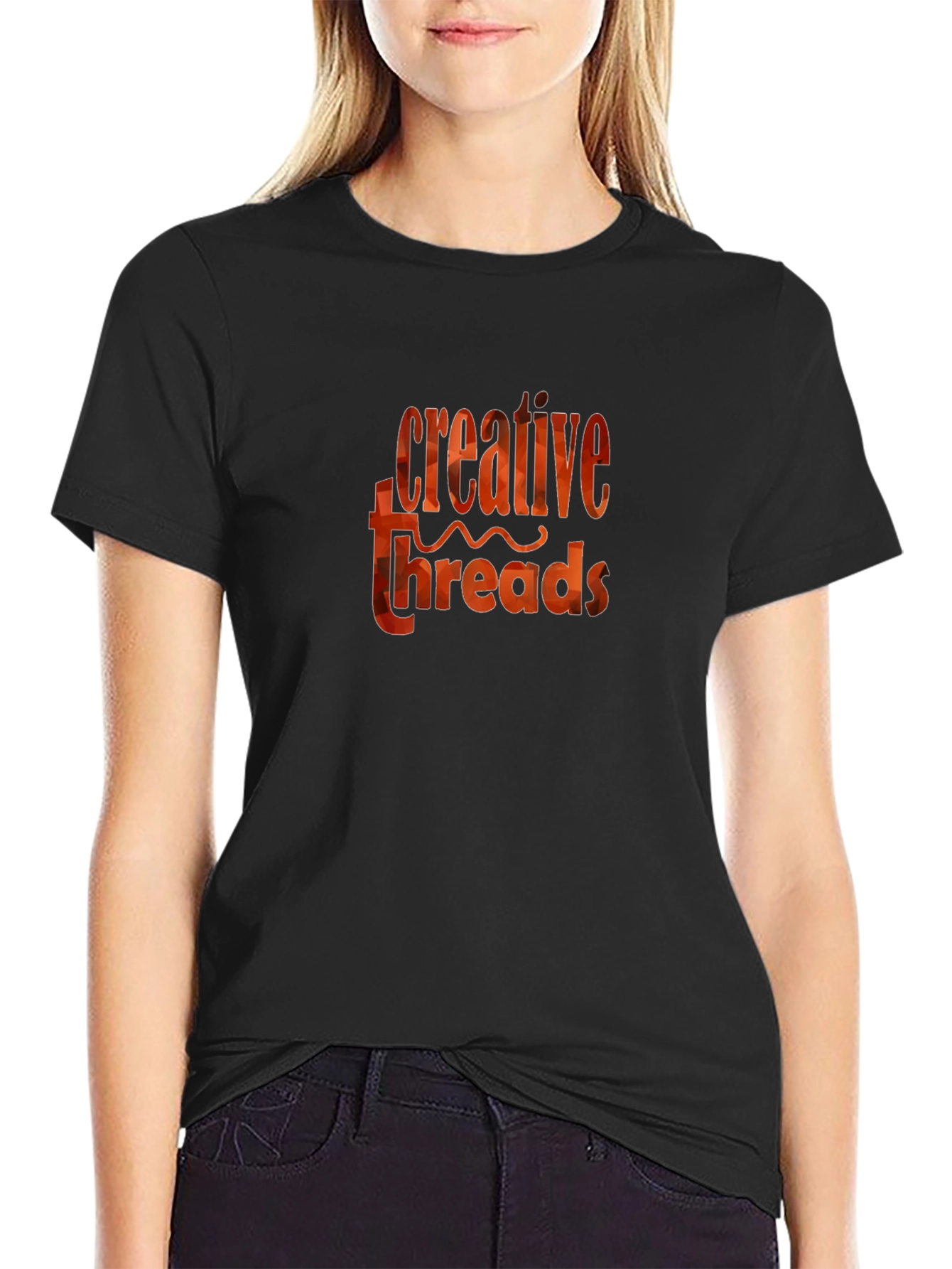 Creative Threads Graphic Tee - Stylish Black T-Shirt