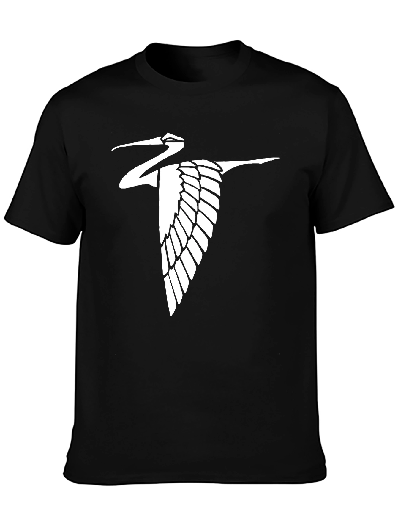 Crane Silhouette Black T-Shirt