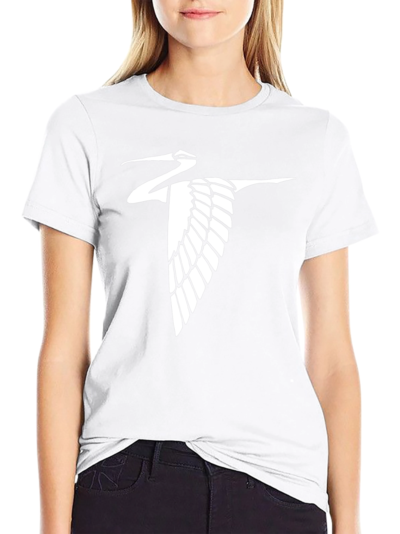 Crane Silhouette Black T-Shirt
