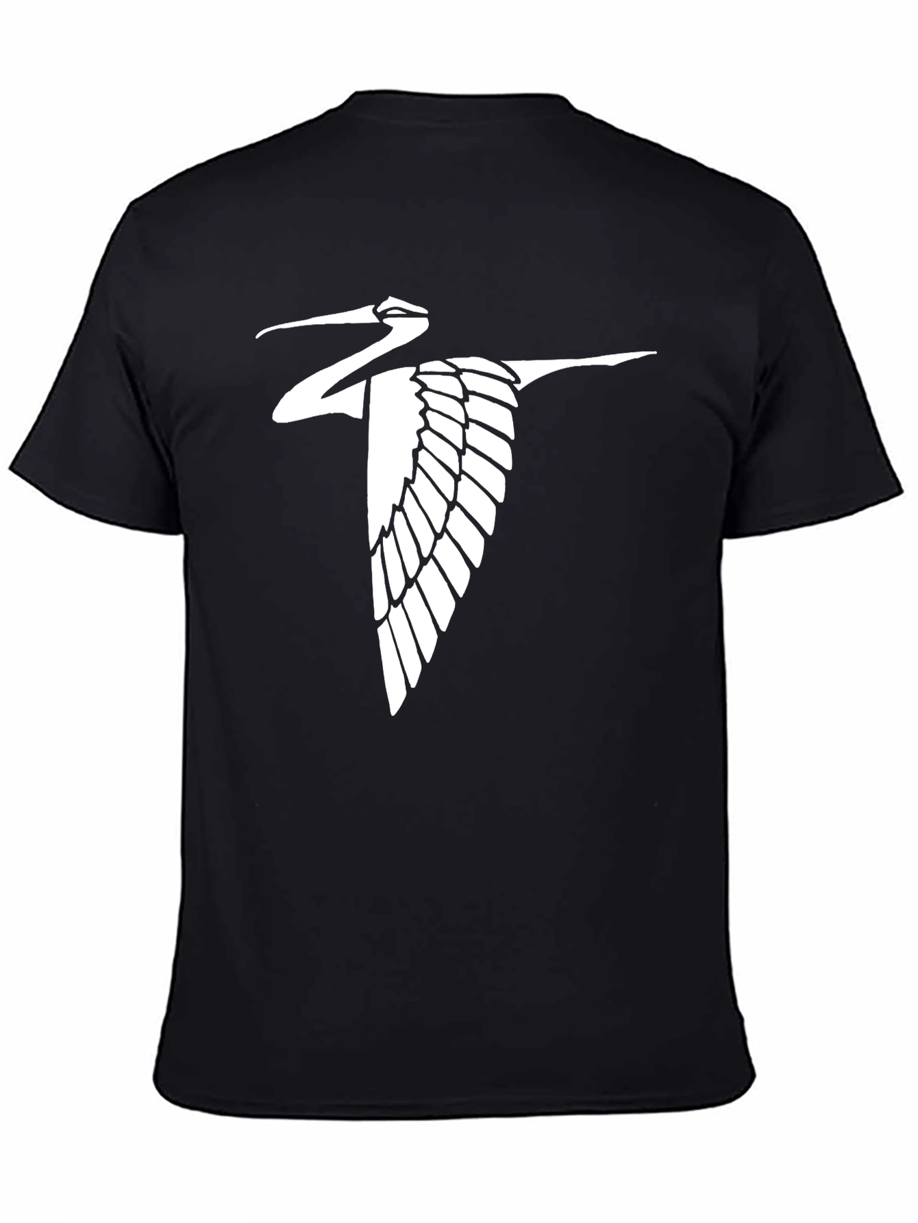 Crane Silhouette Black T-Shirt