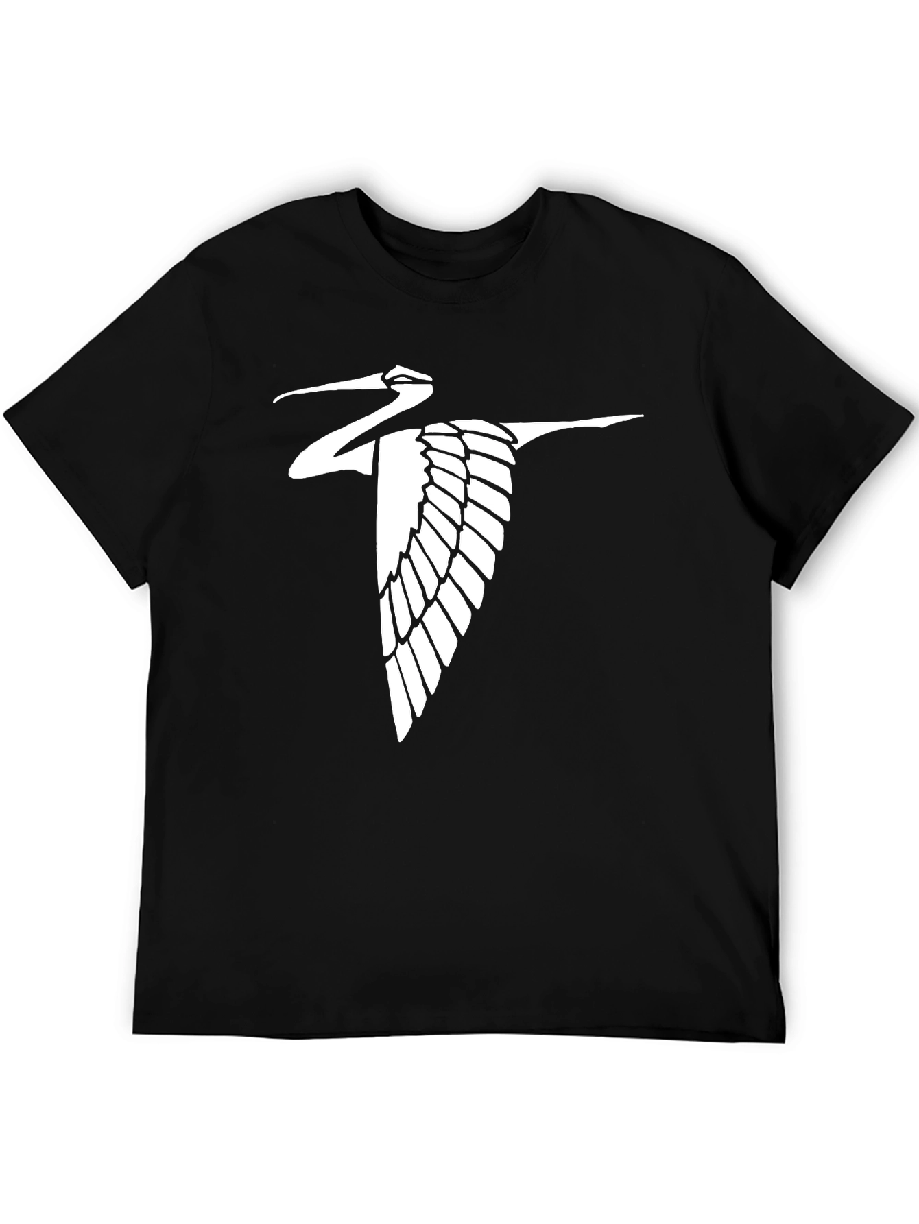 Crane Silhouette Black T-Shirt
