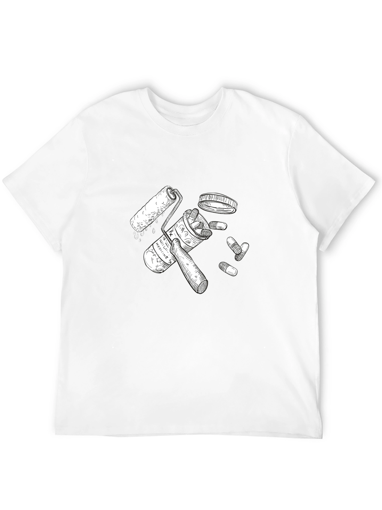 Pills & Roller Black Graphic Tee