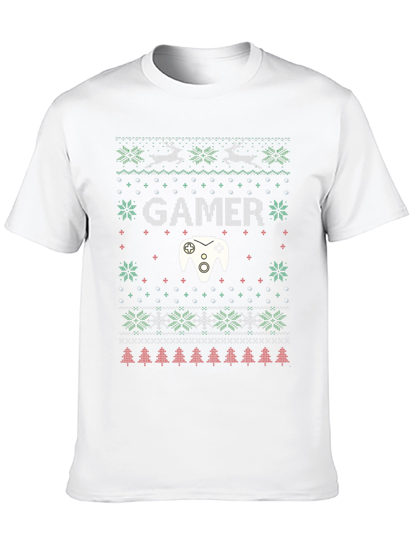 Gamer Ugly Christmas Sweater Graphic T-Shirt