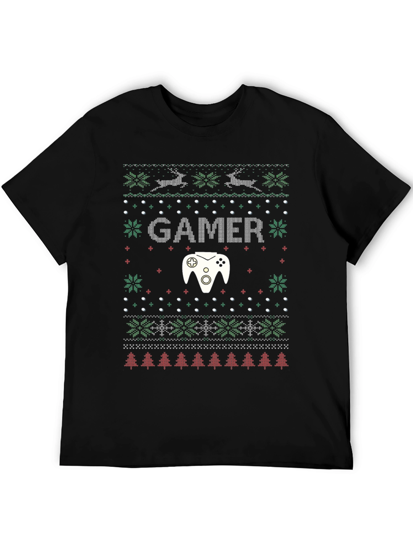 Gamer Ugly Christmas Sweater Graphic T-Shirt