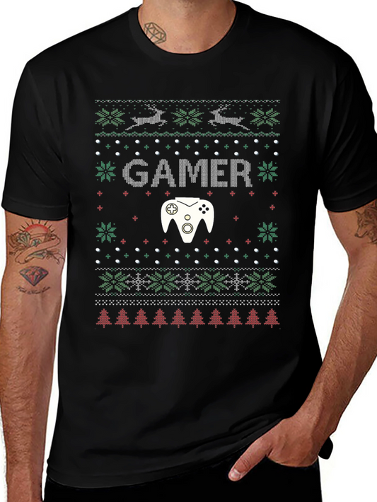 Gamer Ugly Christmas Sweater Graphic T-Shirt