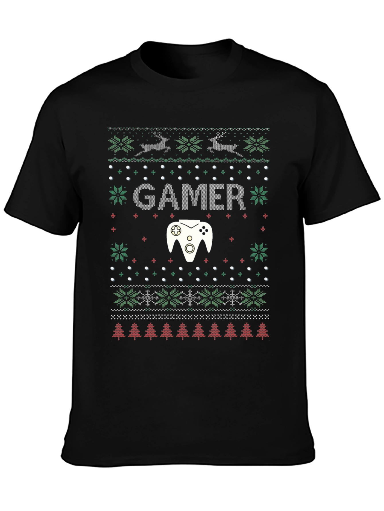 Gamer Ugly Christmas Sweater Graphic T-Shirt