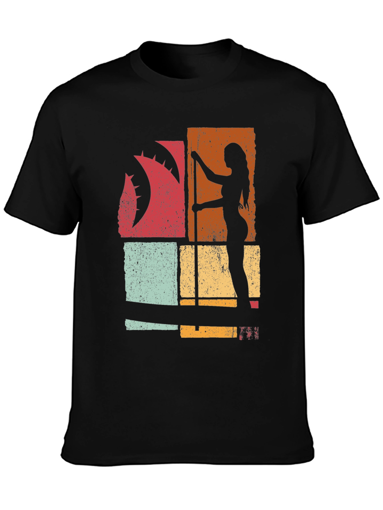 Retro Pole Dance Silhouette Graphic T-Shirt