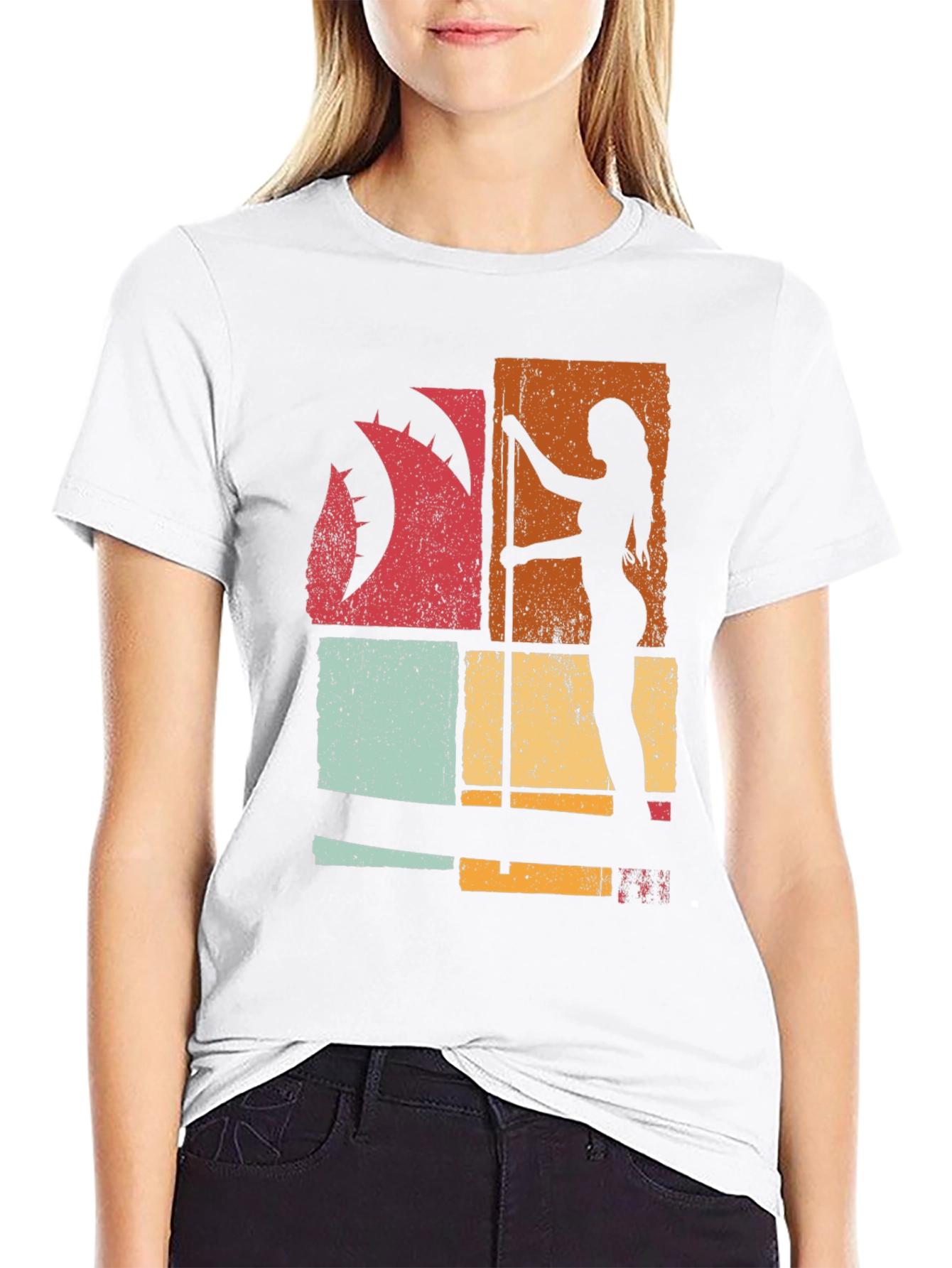 Retro Pole Dance Silhouette Graphic T-Shirt