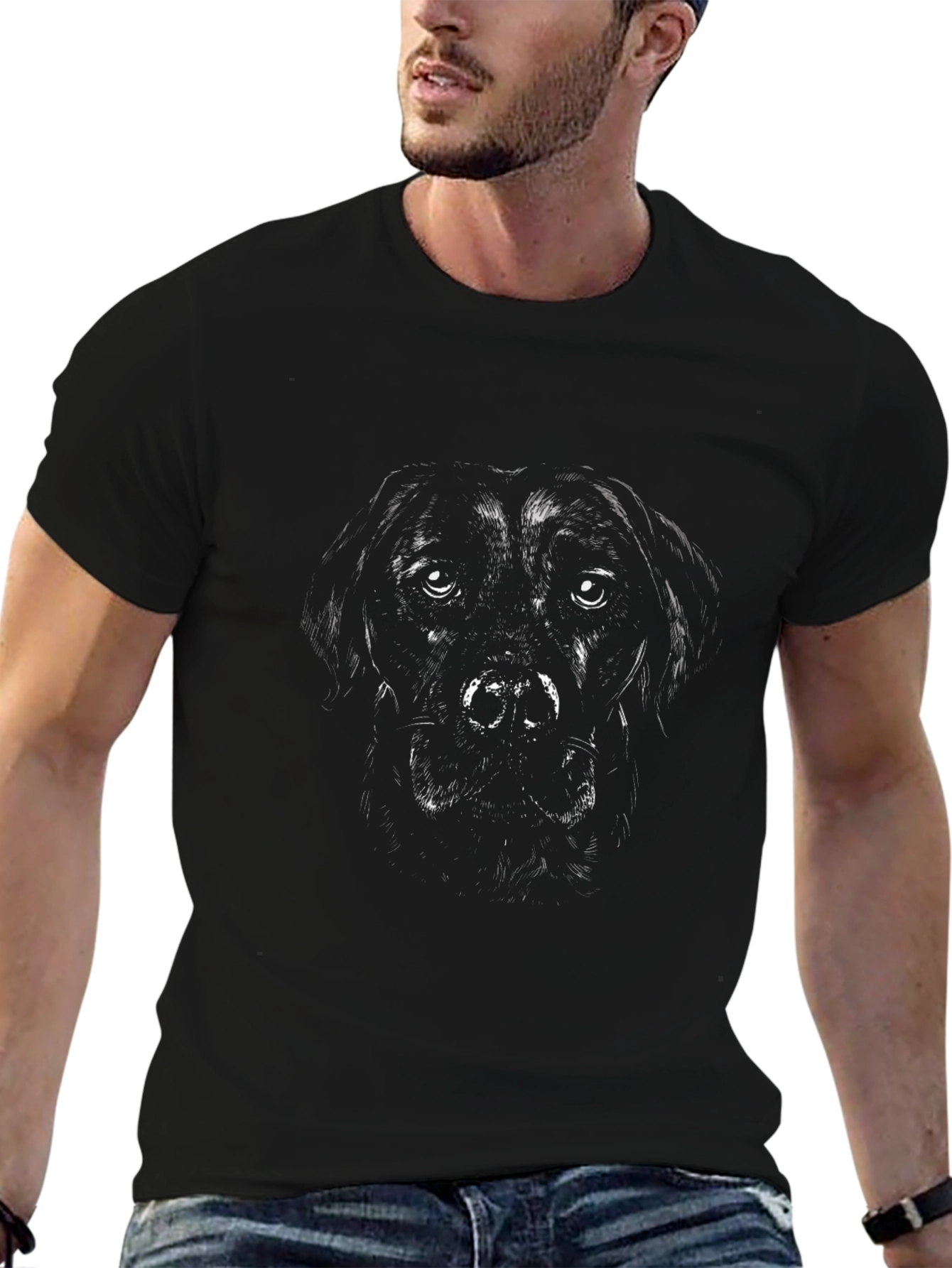 Black Labrador Dog Graphic T-Shirt - Mens