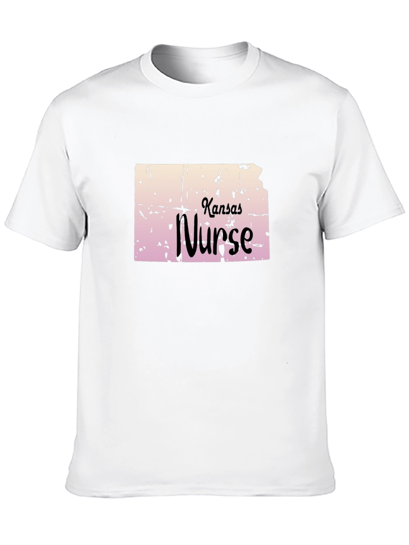 Kansas Nurse Graphic Tee - Black Cotton T-Shirt