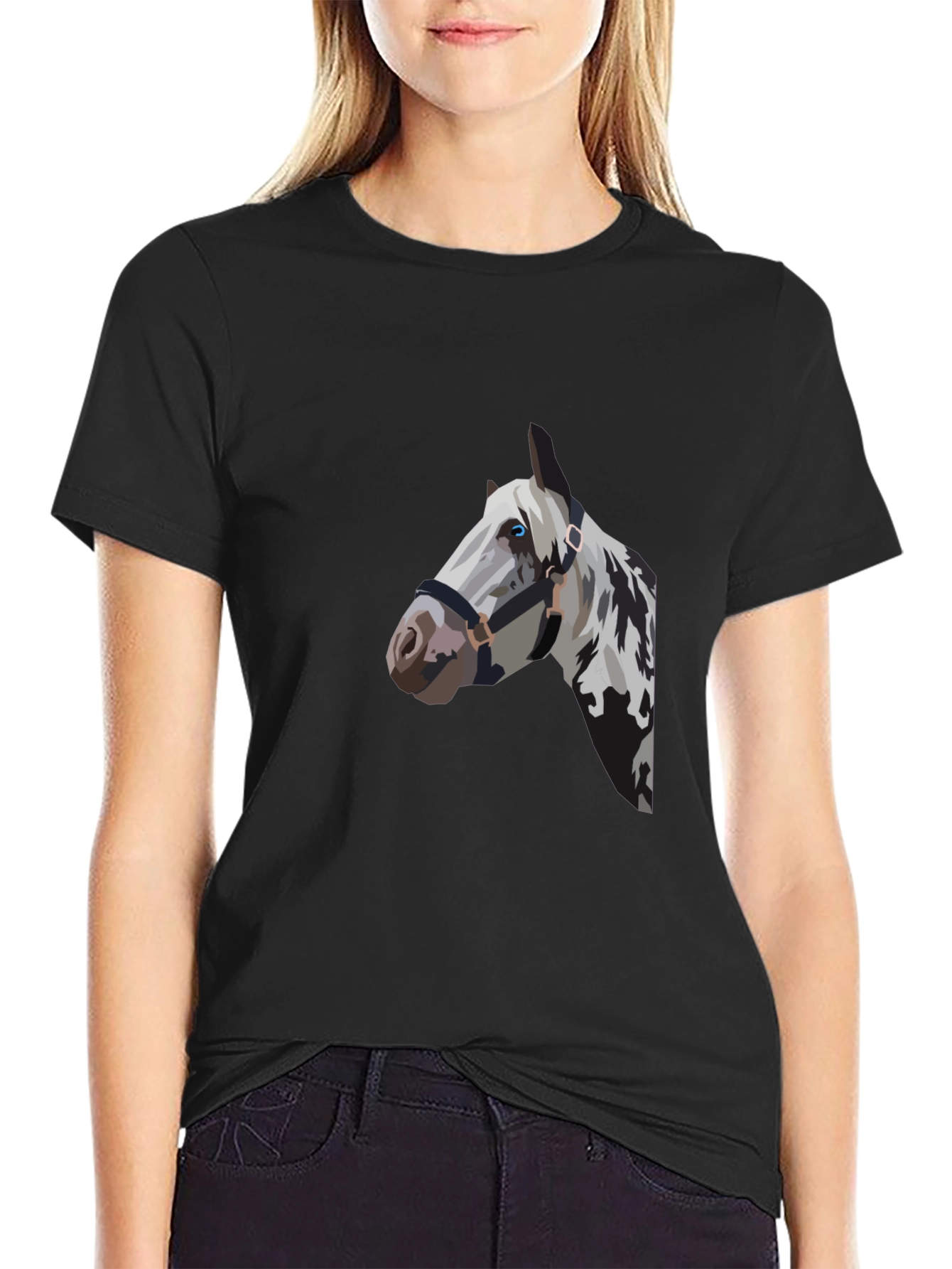 Black Horse Graphic Tee - Stylish Mens T-Shirt