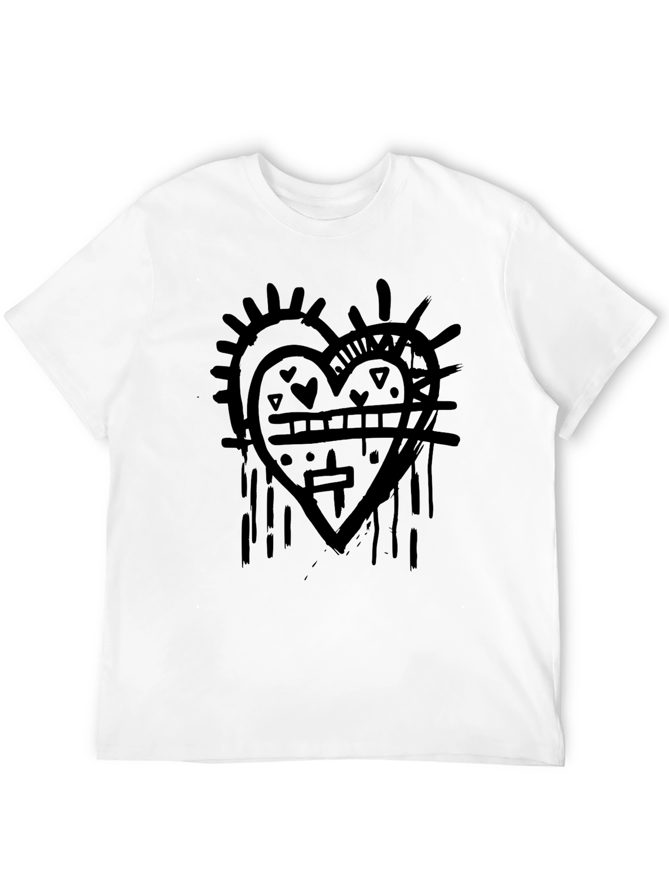 Heart Art Black T-Shirt - Stylish Graphic Tee