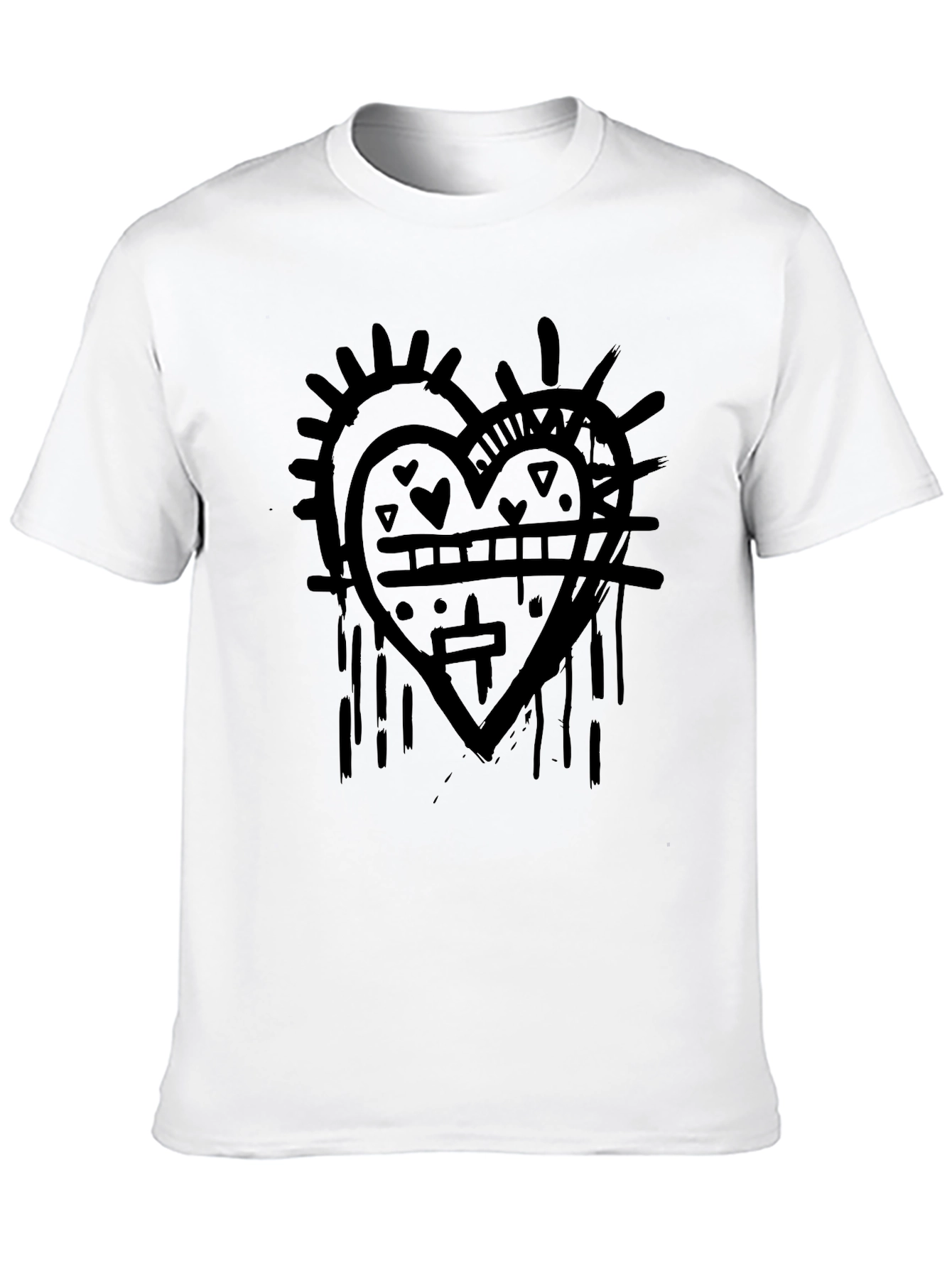 Heart Art Black T-Shirt - Stylish Graphic Tee