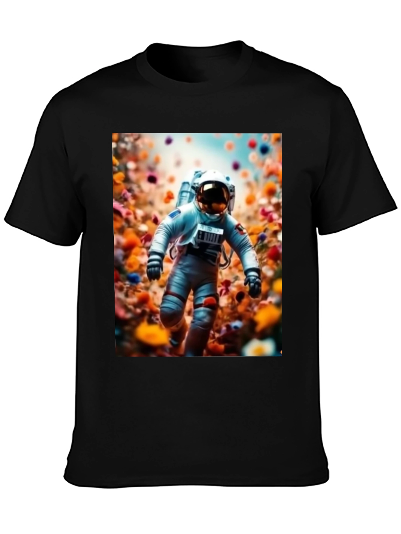 Astronaut in Flowers Graphic T-Shirt
