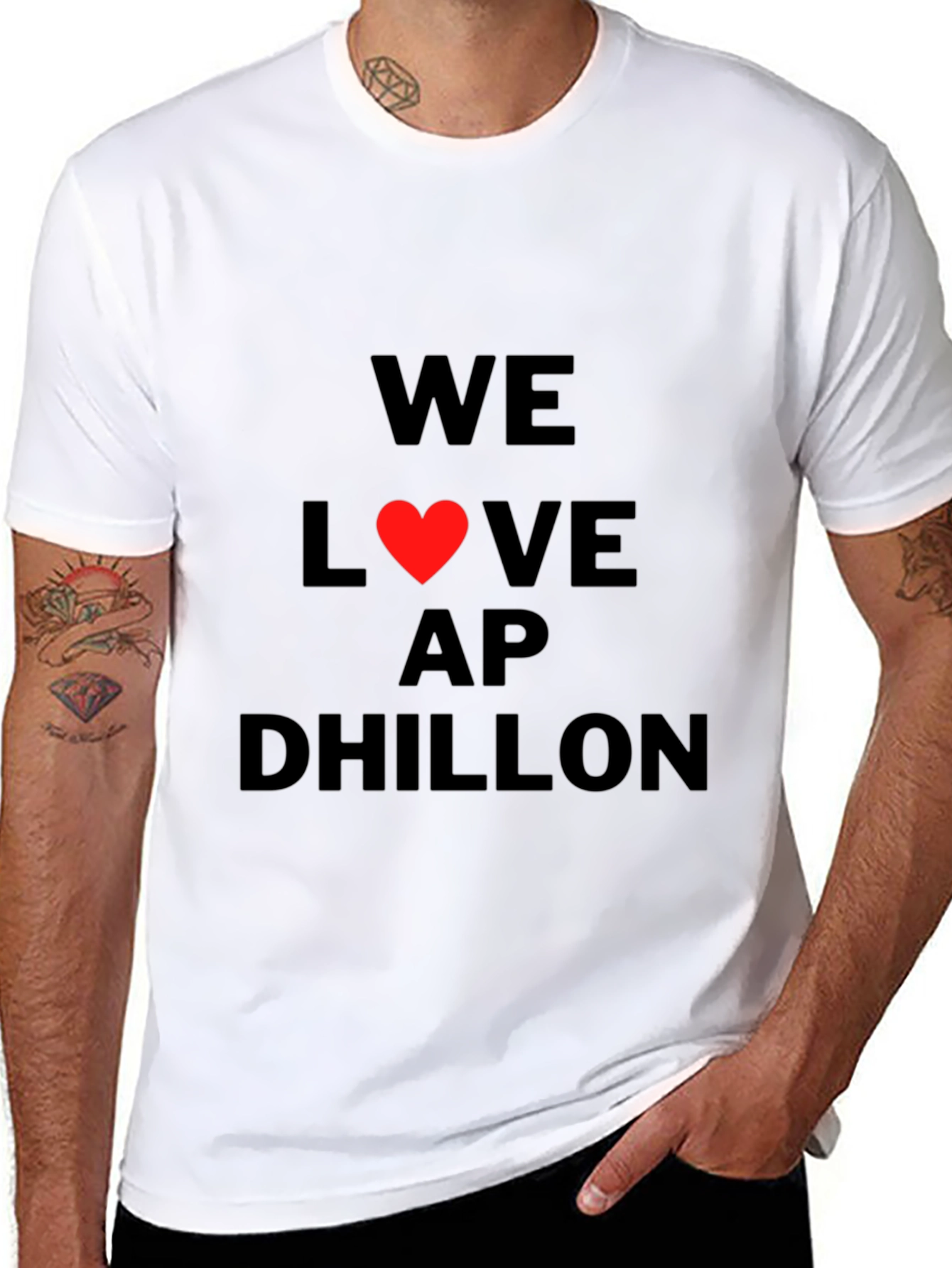 We Love AP Dhillon Black Graphic Tee