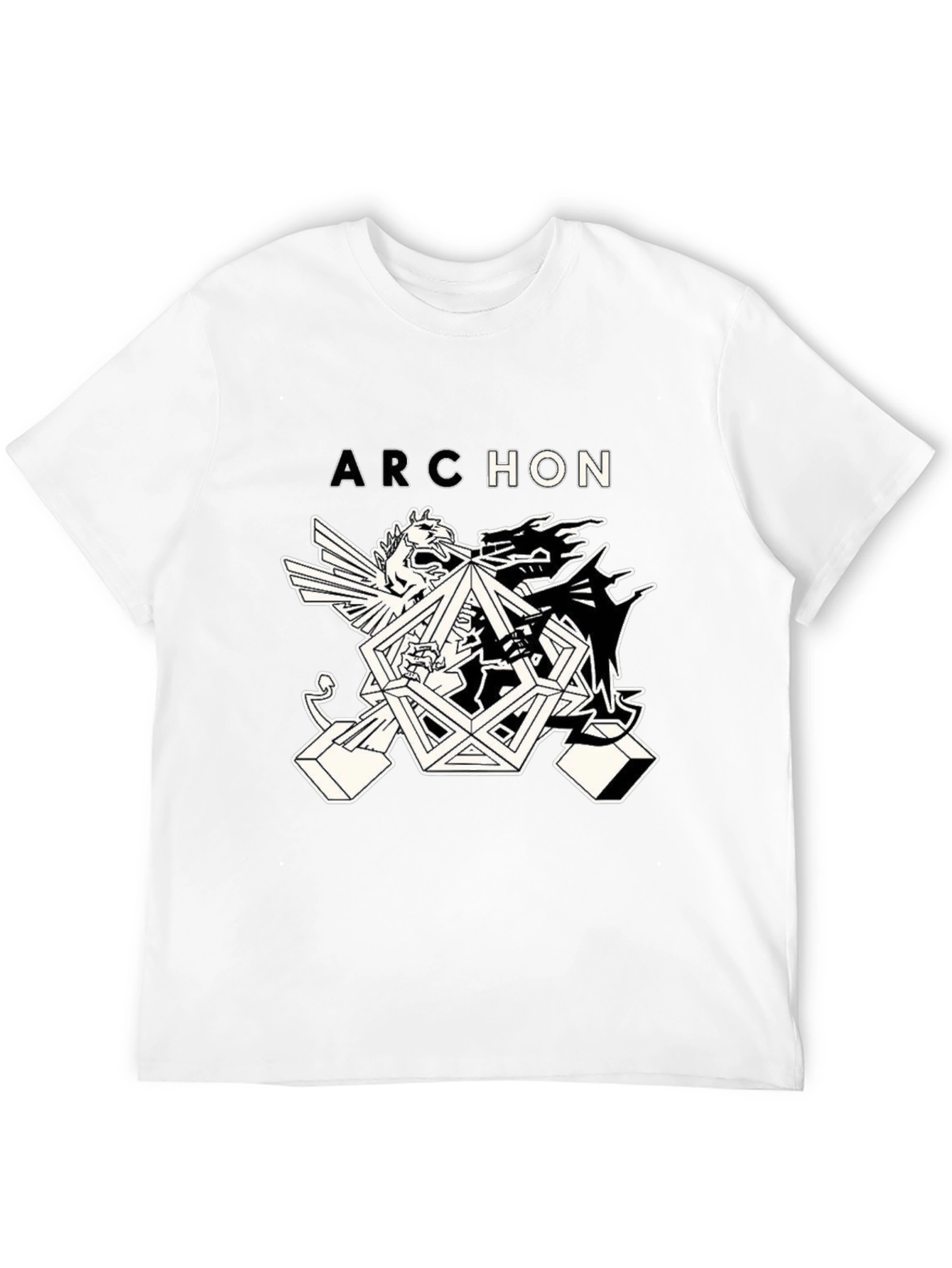 Archeon Black Graphic Print Tee