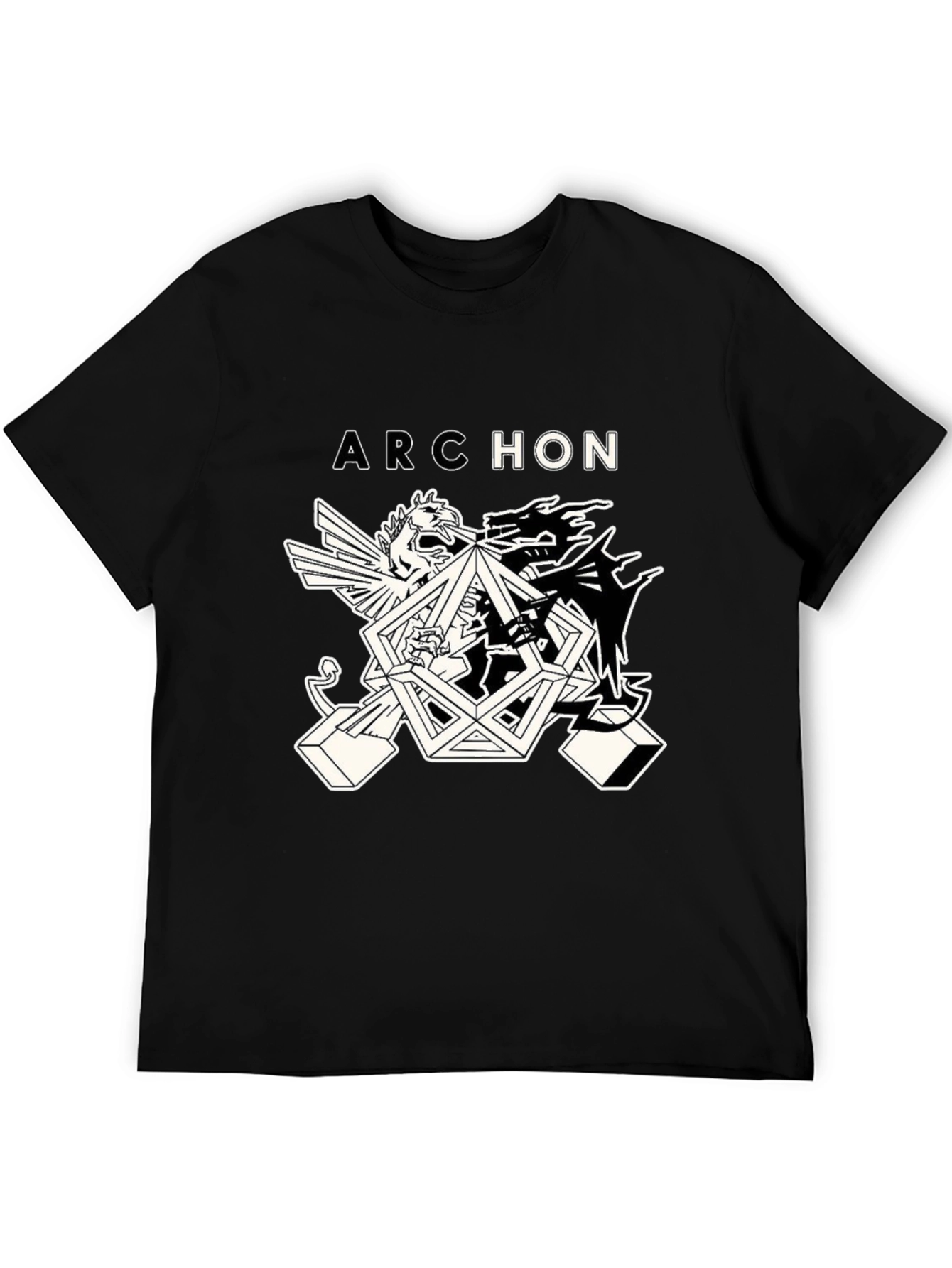 Archeon Black Graphic Print Tee