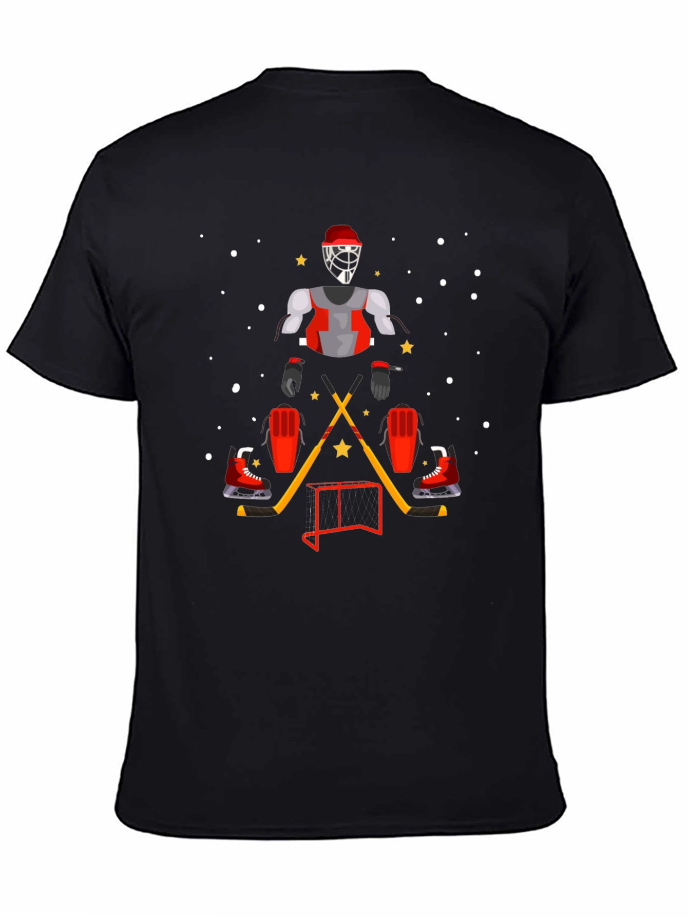 Hockey Goalie Graphic T-Shirt - Sporty Black Tee