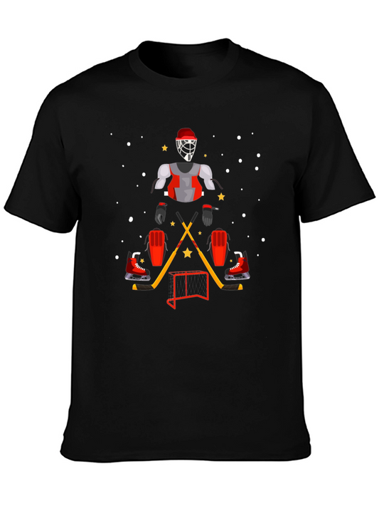 Hockey Goalie Graphic T-Shirt - Sporty Black Tee