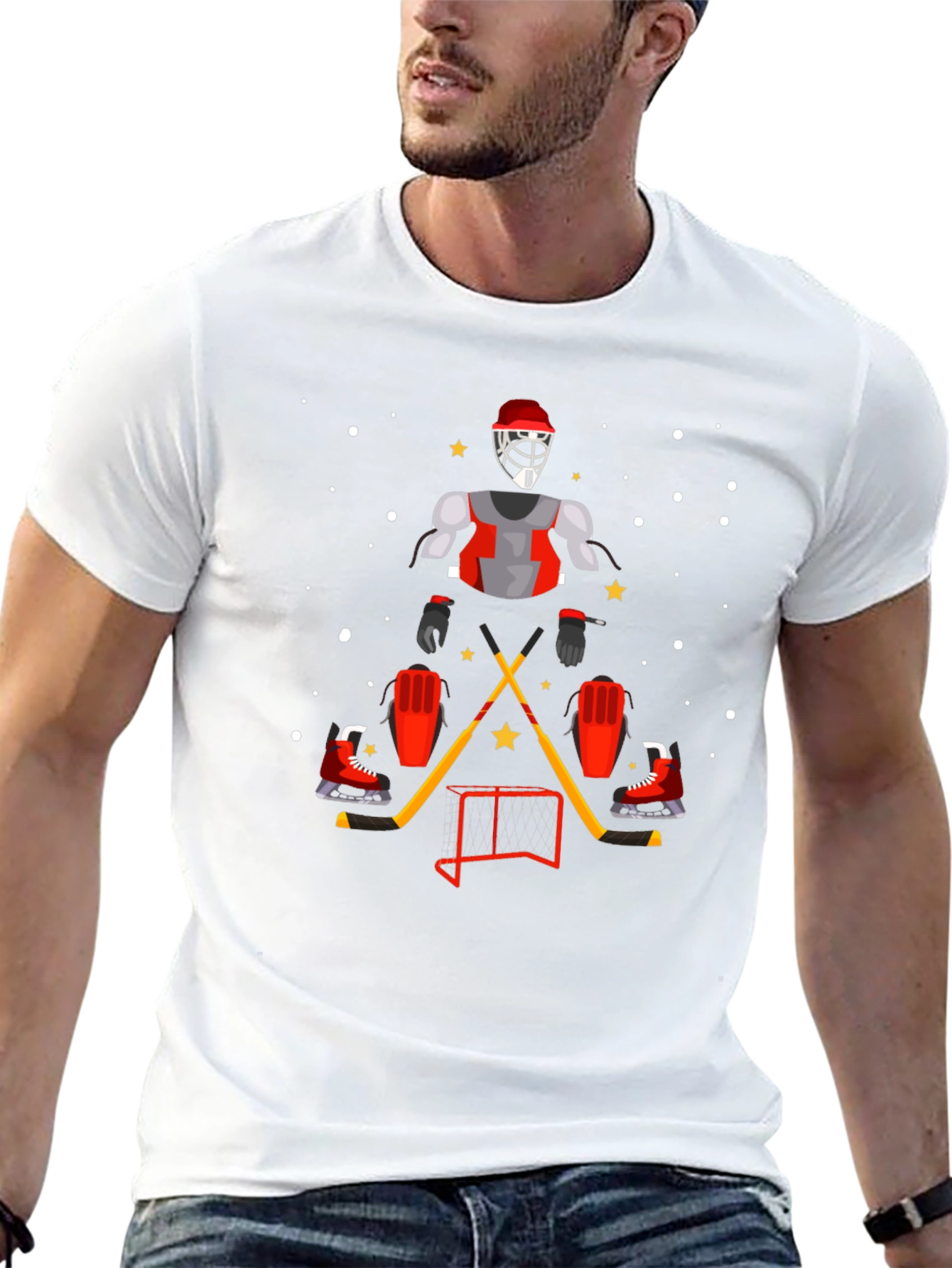 Hockey Goalie Graphic T-Shirt - Sporty Black Tee