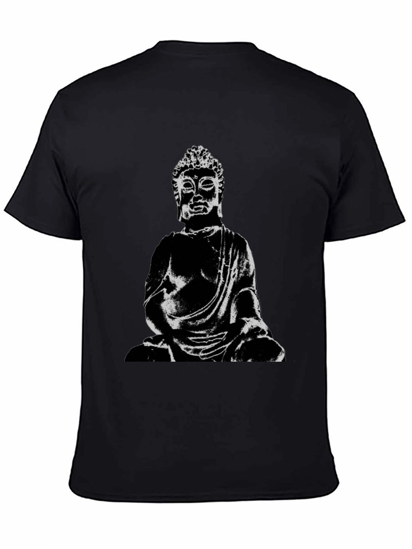 Buddha Graphic Print Black T-Shirt