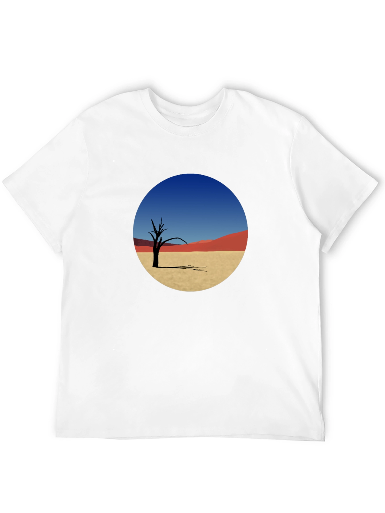 Desert Landscape Graphic Tee - Unique Mens Black T-Shirt