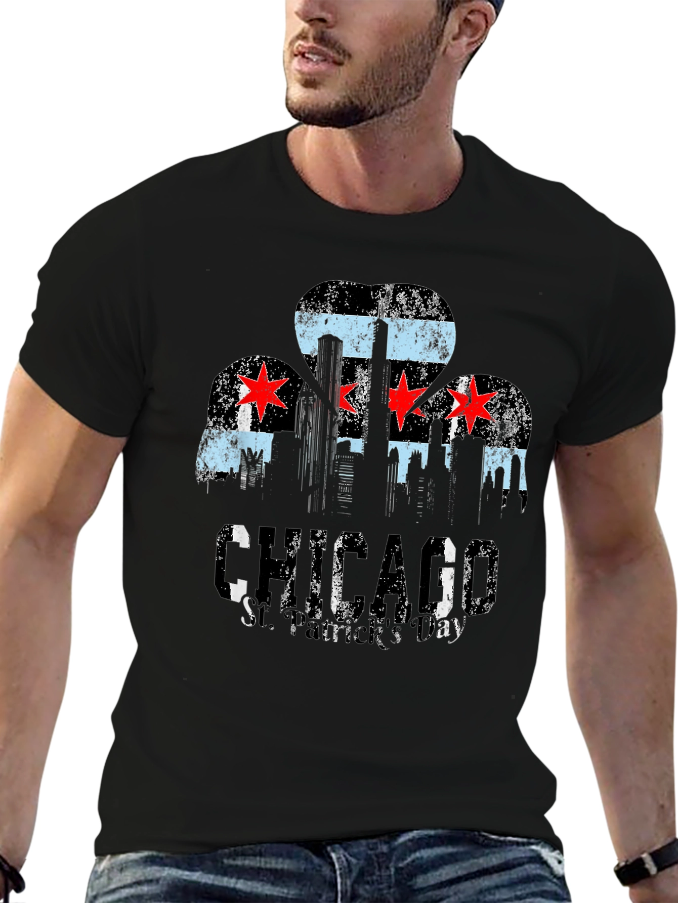 Chicago Skyline Black T-Shirt